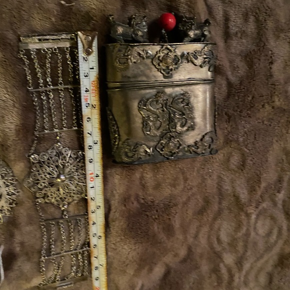 Sterling and 850 silver vintage Asian Hand made treasure - Picture 6 of 7